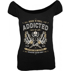 Dragstrip Kustom. Women`s Gypsy Top Addicted Black